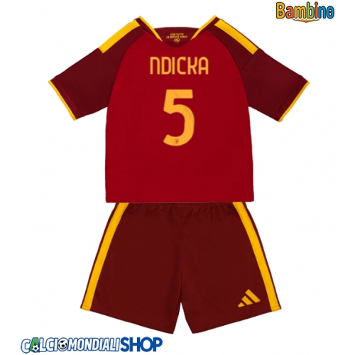 Maglie da calcio AS Roma Evan Ndicka #5 Prima Maglia Bambino 2026-27 Manica Corta + Pantaloni corti)